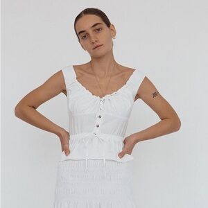 Ciao Lucia Ilaria Top White Cotton